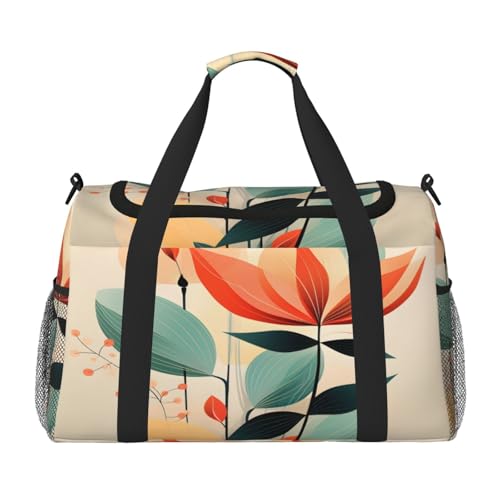 Mexpekil Reisetasche mit abstrakten geometrischen Blumen, Handgepäcktasche für Damen und Herren, Sporttasche, leicht, Wochenendtasche, Übernachtungstasche, mit Schultergurt, multi, Einheitsgröße von Mexpekil