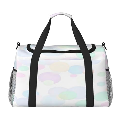 Mexpekil Reisetasche mit farbigen Punkten, für Herren und Damen, Sport, Wochenende, Übernachtung, Fitnessstudio, Handgepäcktasche, mehrfarbig, 19.7x10.2x13 in, Reisetasche von Mexpekil