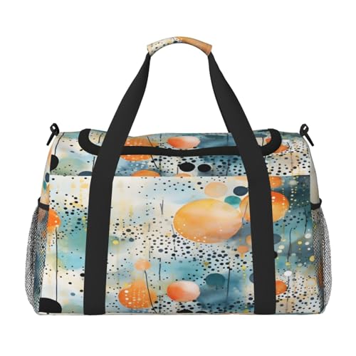 Mexpekil Reisetasche mit geometrischem Kreismuster, Handgepäcktasche für Damen und Herren, Sporttasche, leicht, Wochenendtasche, Übernachtungstasche mit Schultergurt, multi, Einheitsgröße, Reisetasche von Mexpekil
