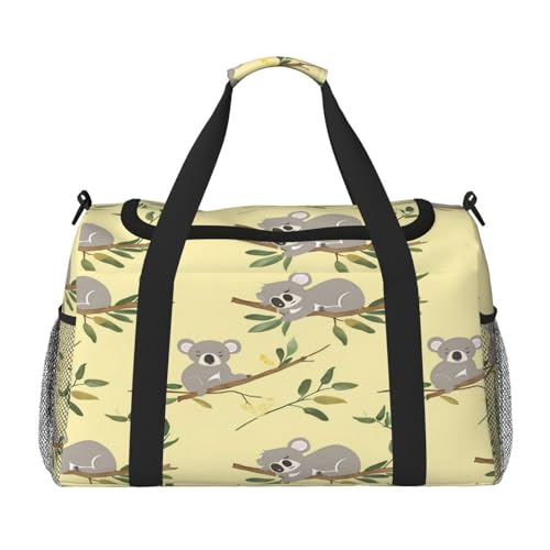Mexpekil Reisetasche mit niedlichem tropischem Koala-Muster, für Herren und Damen, Sport, Wochenende, Übernachtung, Fitnessstudio, Handgepäcktasche, mehrfarbig, 19.7x10.2x13 in, Reisetasche von Mexpekil