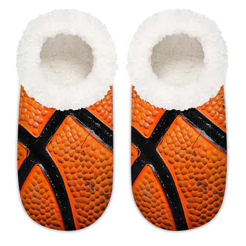 Mexpekil Retro Basketball Spitze Damen Hausschuhe Fuzzy House Slipper rutschfeste Schuhe für Damen Herren Damen, Retro Basketball Lace, Large X-Large von Mexpekil