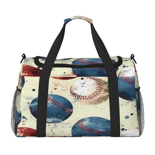Mexpekil Seesack Vintage Grunge Baseball Reisetasche Herren Damen Sport Wochenende Übernachtung Gym Reisetasche Handgepäcktasche, mehrfarbig, 19.7x10.2x13 in, Reisetasche Mexpekil Seesack Vintage Grunge Baseball Reisetasche Herren Damen Sport Wochenende Übernachtung Gym Reisetasche Handgepäcktasche, mehrfarbig, 19.7x10.2x13 in, Reisetasche von Mexpekil