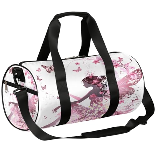 Mexpekil Seesack mit Schuhfach, wasserdicht, Elfenmädchen im Blumenstrauß, Schmetterling, Schönheit, Gänseblümchen, Reiserucksack für Fitness, Fitnessstudio, Wochenendausflüge, Elfenmädchen in einem von Mexpekil