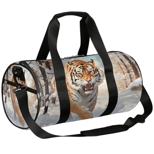 Mexpekil Seesack mit Schuhfach, wasserdicht, Tigergesicht, brüllender Tiger, Kunstdruck, Tierthema, Reiserucksack für Fitness, Fitnessstudio, Wochenendausflüge, Tiger Face Roaring Tiger Kunstdruck von Mexpekil