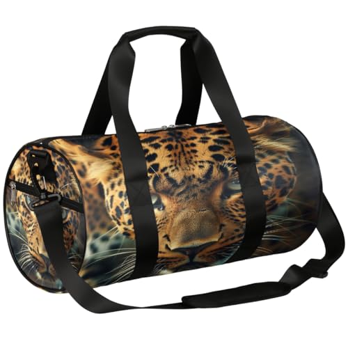 Mexpekil Seesack mit Schuhfach, wasserdicht, gelber Gepardenblick, Reiserucksack für Fitness, Fitnessstudio, Wochenendausflüge, Gelbe Geparden-Blickaugen von Mexpekil