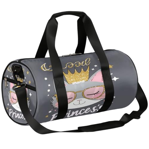 Mexpekil Seesack mit Schuhfach, wasserdicht, niedliche Katze, Prinzessin, Cartoon, Reiserucksack für Fitness, Fitnessstudio, Wochenendausflüge, Niedliche Katze Prinzessin Cartoon von Mexpekil