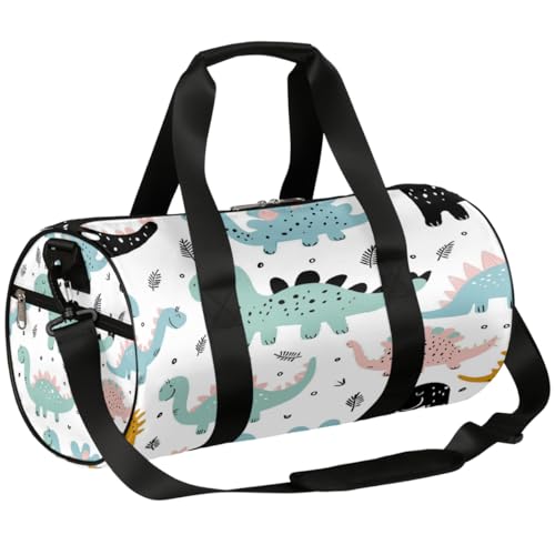 Mexpekil Seesack mit Schuhfach, wasserdicht, niedlicher Dinosaurier-Cartoon-Reiserucksack für Fitness, Fitnessstudio, Wochenendausflüge, Niedlicher Dinosaurier-Cartoon von Mexpekil