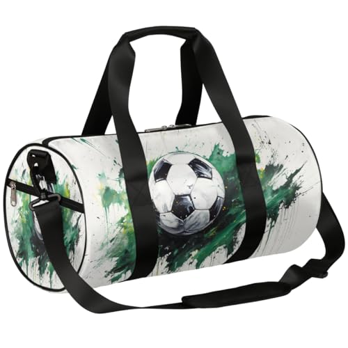 Mexpekil Seesack mit Schuhfach, wasserdichter Fußball-Aquarell-Reiserucksack für Fitness, Fitnessstudio, Wochenendausflüge, Fußball-Aquarell von Mexpekil