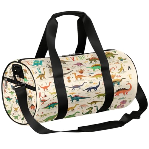 Mexpekil Seesack mit Schuhfach, wasserdichter Großbuchstaben, Kleinbuchstaben, Dinosaurier, Reiserucksack für Fitness, Fitnessstudio, Wochenendausflüge, Großbuchstaben Kleinbuchstaben Dinosaurier von Mexpekil