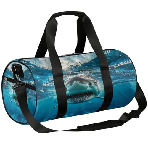 Mexpekil Seesack mit Schuhfach, wasserdichter Hai im Meer, Reiserucksack für Fitness, Fitnessstudio, Wochenendausflüge, Shark in the Sea von Mexpekil