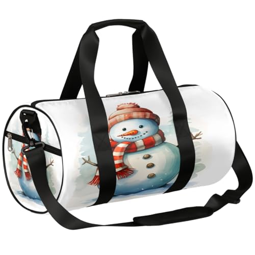 Mexpekil Seesack mit Schuhfach, wasserdichter Schneemann mit Schal und Mütze, Reiserucksack für Fitness, Fitnessstudio, Wochenendausflüge, Schneemann mit Schal und Mütze von Mexpekil