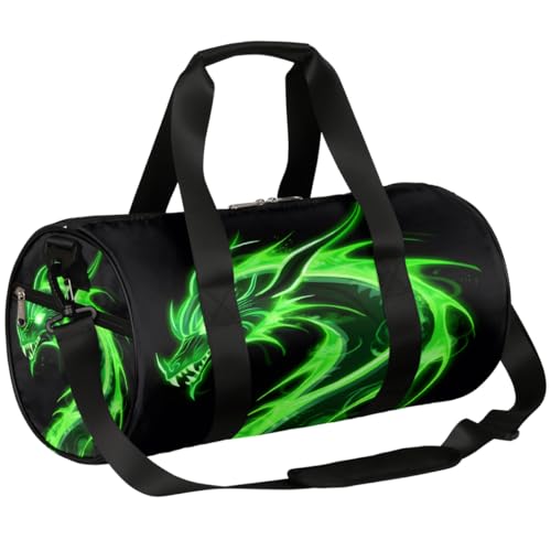 Mexpekil Seesack mit Schuhfach, wasserdichter grüner Flamingo-Tier-Kunstdruck, Reiserucksack für Fitness, Fitnessstudio, Wochenendausflüge, Kunstdruck mit grünem Flamingo von Mexpekil