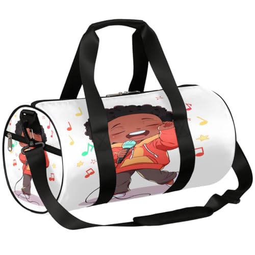 Mexpekil Seesack mit Schuhfach, wasserdichter kleiner Junge singt mit Mikrofon Reiserucksack für Fitness Gym Wochenendausflüge, Kleiner Junge singt mit Mikrofon von Mexpekil