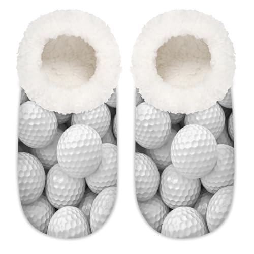 Mexpekil Sport-Golfball-Hausschuhe für Damen, flauschige Hausschuhe, rutschfeste Schuhe für Damen und Herren, Sport-Golfball, Large X-Large von Mexpekil