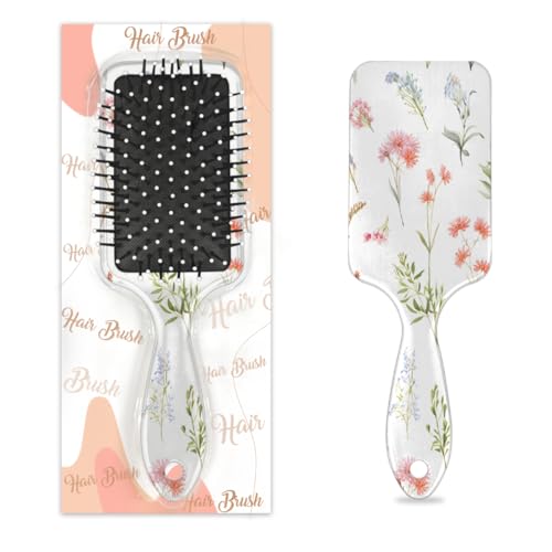 Mexpekil Spring Florals Flower Leaf Detangling Paddle Haarbürste Wet Dry Hair Brushes Massage Air Cushion Comb for ID Girls Women Men von Mexpekil