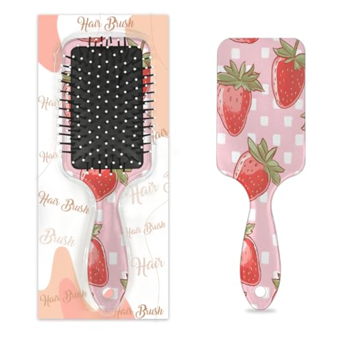 Mexpekil Strawberry Plaid Detangling Paddle Haarbürste Nass Trocken Haar Bürsten Massage Luftkissen Kamm für IDs Mädchen Damen Herren Mexpekil Strawberry Plaid Detangling Paddle Haarbürste Nass Trocken Haar Bürsten Massage Luftkissen Kamm für IDs Mädchen Damen Herren von Mexpekil