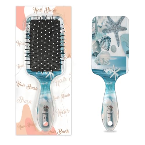Mexpekil Teal Sea Seestern Schildkröte Muschel Leuchtturm Entwirrungspaddel Haarbürste Nass Trockene Haarbürste Massage Luftkissen Kamm für IDs Mädchen Damen Herren Mexpekil Teal Sea Seestern Schildkröte Muschel Leuchtturm Entwirrungspaddel Haarbürste Nass Trockene Haarbürste Massage Luftkissen Kamm für IDs Mädchen Damen Herren von Mexpekil