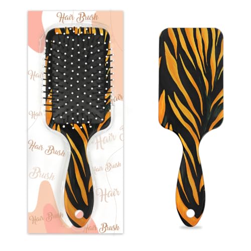 Mexpekil Tiger Print Entwirrende Paddel-Haarbürste, nasses, trockenes Haar, Massage-Luftkissen-Kamm für Mädchen, Damen, Herren von Mexpekil
