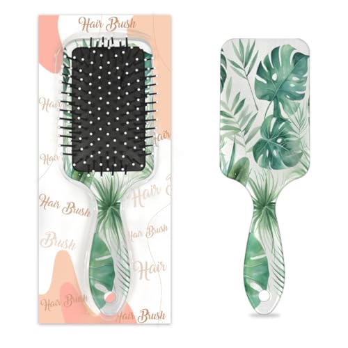 Mexpekil Tropische Palmenblätter, Entwirrungspaddel-Haarbürste, nasses, trockenes Haar, Massage, Luftkissen, Kamm für Mädchen, Damen, Herren von Mexpekil