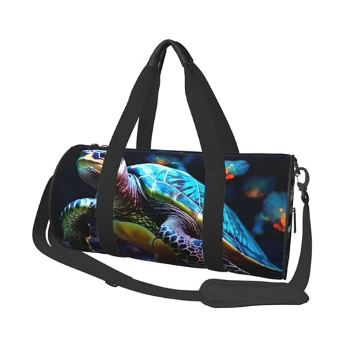 Mexpekil Turnbeutel, faltbar, Reisetasche, Handgepäck, wasserdicht, Sport, Tanz, Wochenende, Übernachtungstasche, Art Schildkrötenfisch, Einheitsgröße von Mexpekil