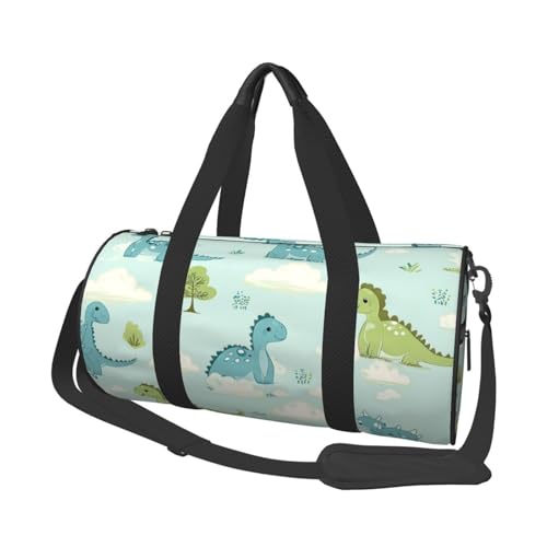 Mexpekil Turnbeutel, faltbar, Reisetasche, Handgepäck, wasserdicht, Sport, Tanz, Wochenende, Übernachtungstasche, Cartoon-Baby-Dinosaurier, Einheitsgröße von Mexpekil
