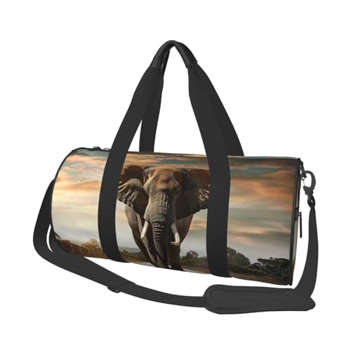 Mexpekil Turnbeutel, faltbar, Reisetasche, Handgepäck, wasserdicht, Sport, Tanz, Wochenende, Übernachtungstasche, Elefant Walking, Einheitsgröße von Mexpekil