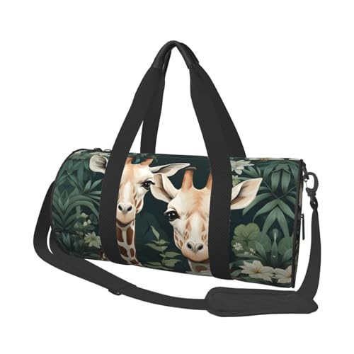 Mexpekil Turnbeutel, faltbar, Reisetasche, Handgepäck, wasserdicht, Sport, Tanz, Wochenende, Übernachtungstasche, Giraffenblätter, Einheitsgröße von Mexpekil