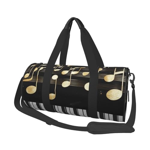 Mexpekil Turnbeutel, faltbar, Reisetasche, Handgepäck, wasserdicht, Sport, Tanz, Wochenende, Übernachtungstasche, Klaviertastatur-Musik, Einheitsgröße von Mexpekil