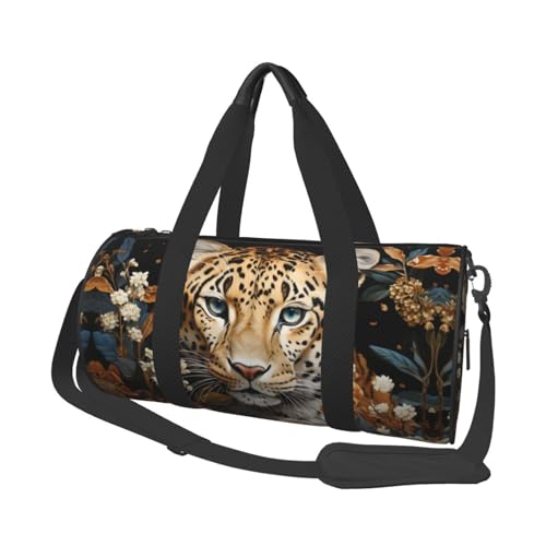 Mexpekil Turnbeutel, faltbar, Reisetasche, Handgepäck, wasserdicht, Sport, Tanz, Wochenende, Übernachtungstasche, Leopardenblume, Einheitsgröße von Mexpekil
