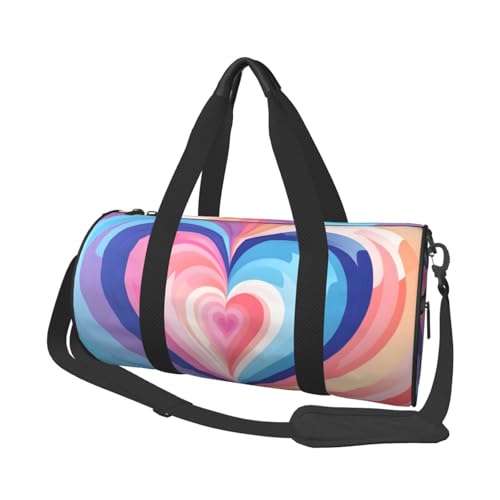 Mexpekil Turnbeutel, faltbar, Reisetasche, Handgepäck, wasserdicht, Sport, Tanz, Wochenende, Übernachtungstasche, Neon Heart Love, Einheitsgröße von Mexpekil
