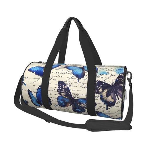 Mexpekil Turnbeutel, faltbar, Reisetasche, Handgepäck, wasserdicht, Sport, Tanz, Wochenende, Übernachtungstasche, Schmetterlings-Buchstabe, Einheitsgröße von Mexpekil