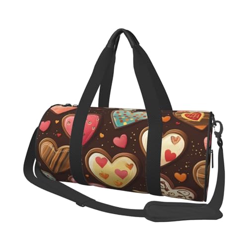 Mexpekil Turnbeutel, faltbar, Reisetasche, Handgepäck, wasserdicht, Sport, Tanz, Wochenende, Übernachtungstasche, Schokoladenherz, Einheitsgröße von Mexpekil