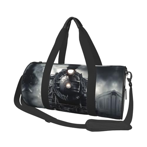Mexpekil Turnbeutel, faltbar, Reisetasche, Handgepäck, wasserdicht, Sport, Tanz, Wochenende, Übernachtungstasche, Schwarzer cooler Zug, Einheitsgröße von Mexpekil