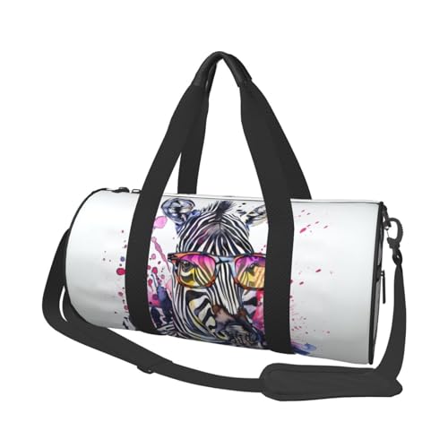 Mexpekil Turnbeutel, faltbar, Reisetasche, Handgepäck, wasserdicht, Sport, Tanz, Wochenende, Übernachtungstasche, Splash Zebra, Einheitsgröße von Mexpekil