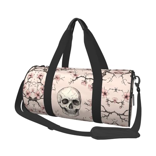 Mexpekil Turnbeutel, faltbar, Reisetasche, Handgepäck, wasserdicht, Sport, Tanz, Wochenende, Übernachtungstasche, Totenkopf-Blumenmuster, Einheitsgröße von Mexpekil