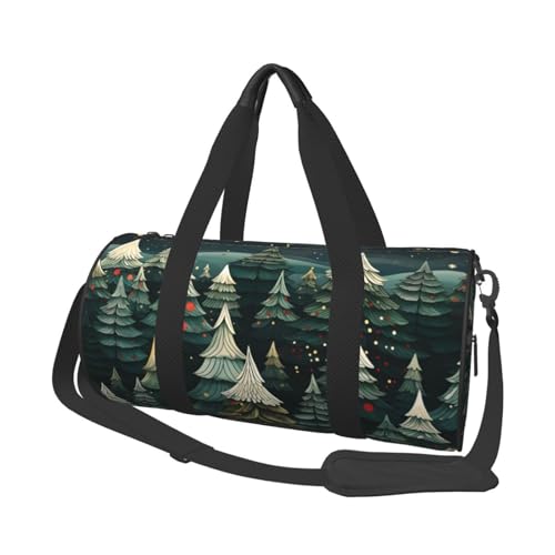 Mexpekil Turnbeutel, faltbar, Reisetasche, Handgepäck, wasserdicht, Sport, Tanz, Wochenende, Übernachtungstasche, Waldgrün Weihnachten, Einheitsgröße von Mexpekil