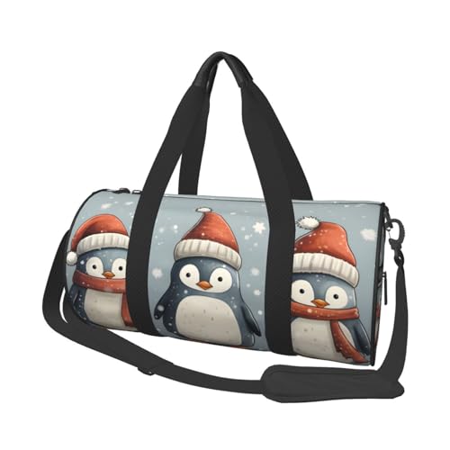 Mexpekil Turnbeutel, faltbar, Reisetasche, Handgepäck, wasserdicht, Sport, Tanz, Wochenende, Übernachtungstasche, Weihnachts-Pinguin, Einheitsgröße von Mexpekil