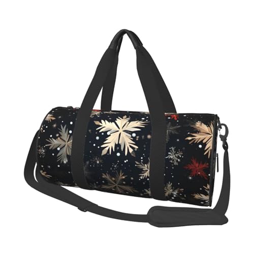 Mexpekil Turnbeutel, faltbar, Reisetasche, Handgepäck, wasserdicht, Sport, Tanz, Wochenende, Übernachtungstasche, Weihnachts-Schneeflocken-Urlaub, Einheitsgröße von Mexpekil