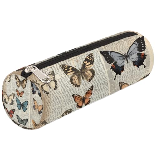 Mexpekil Vintage Zeitung Schmetterling Federmäppchen für Mädchen Jungen Schreibwaren Tasche Organizer Kleine Schulbedarf Tasche für Studenten Büro Mexpekil Vintage Zeitung Schmetterling Federmäppchen für Mädchen Jungen Schreibwaren Tasche Organizer Kleine Schulbedarf Tasche für Studenten Büro von Mexpekil