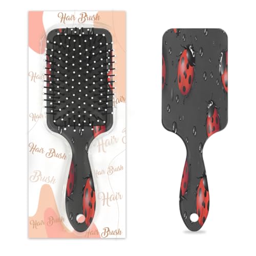 Mexpekil Wassertropfen-Marienkäfer-Tier-Entwirrungspaddel-Haarbürste, nasses, trockenes Haar, Massage-Luftkissen-Kamm für Mädchen, Damen, Herren von Mexpekil