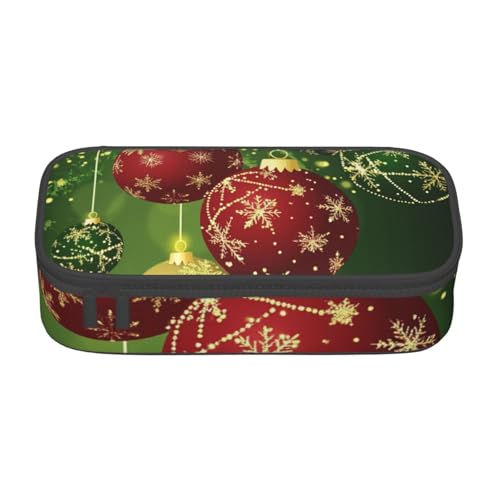 Mexpekil Weihnachten Weihnachtsmann Kaninchen Muster Federmäppchen für Mädchen Jungen Federmäppchen Schreibwaren Organizer mit Fächern Schulbedarf Tasche für Studenten Büro, Weihnachtskugeln Ornamente von Mexpekil