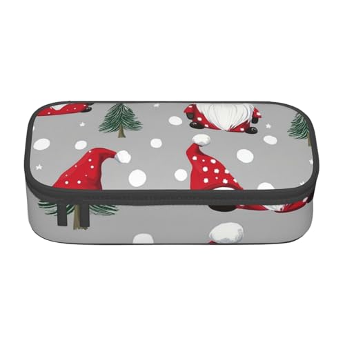 Mexpekil Weihnachten Weihnachtsmann Kaninchen Muster Federmäppchen für Mädchen Jungen Federmäppchen Schreibwaren Organizer mit Fächern Schulbedarf Tasche für Studenten Büro, Weihnachtswichtel von Mexpekil