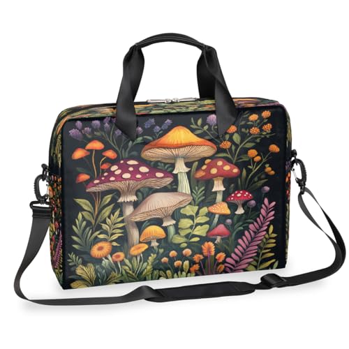 Mushroom Laptop-Aktentasche für Herren und Damen, 15,7 Zoll Business Computertasche mit abnehmbarem Schultergurt, Laptoptasche, Messenger-Aktentasche von Mexpekil