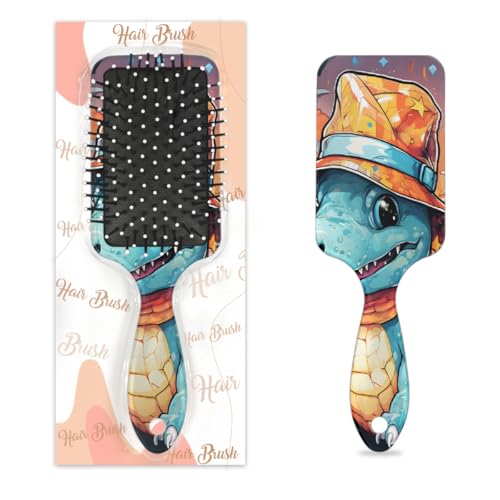 Niedliche Cartoon-Dinosaurier-Haarbürste, buntes Tier, nasses, trockenes Luftkissen, Haarbürste aus Kunststoff, Entwirrer-Haarbürste für Kinder und Erwachsene, Geschenk für Damen und Herren von Mexpekil