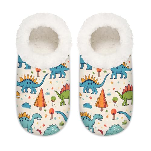 Niedliche Cartoon-Dinosaurier-Hausschuhe für Damen und Herren, Tier-Dino-Memory-Foam-Hausschuhe, Hausschuhe, Socken, multi, 6/6.5 UK Wide von Mexpekil
