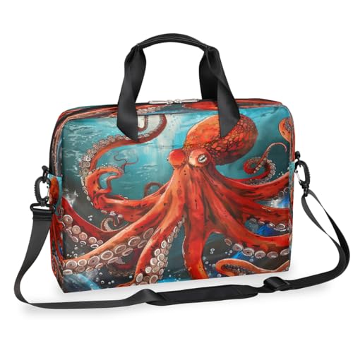 Ocean Animal Kraken Octopus Monster Nautical Laptop Aktentasche für Männer Frauen 15,7 Zoll Business Computer Tasche mit abnehmbarem Schultergurt Laptoptasche Sleeve Messenger Aktentasche von Mexpekil