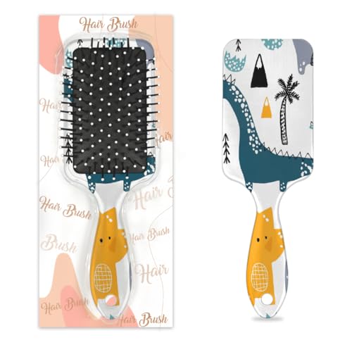 Palmen-Dinosaurier-Haarbürste, Nass-, Trocken-, Luftkissen-Haarbürste, Kunststoff, Entwirrer-Haarbürste für Kinder und Erwachsene, Geschenk für Damen und Herren von Mexpekil