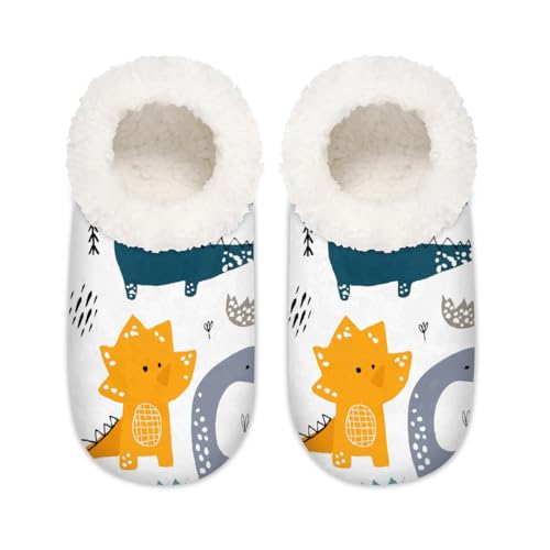 Palmen-Dinosaurier-Hausschuhe für Damen und Herren, Memory-Schaum, bequeme rutschfeste Haussocken, multi, 37.5/38.5 EU Weit von Mexpekil