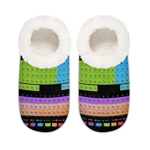 Periodensystem Hausschuhe für Damen und Herren, Memory-Schaum, Hausschuhe, Hausschuhe, Socken, multi, 37.5/38.5 EU Weit von Mexpekil
