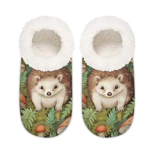 Pilz-Igelhausschuhe für Damen und Herren, tropische Tiere, Memory-Schaum, Hausschuhe, Hausschuhe, Socken, multi, 37.5/38.5 EU Weit von Mexpekil